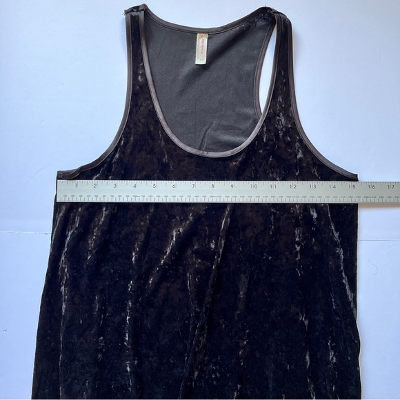 Free People Merries Crushed Velvet Tiered Dress Black Ruffle Racerback Tank Sz S - Picture 5 of 16